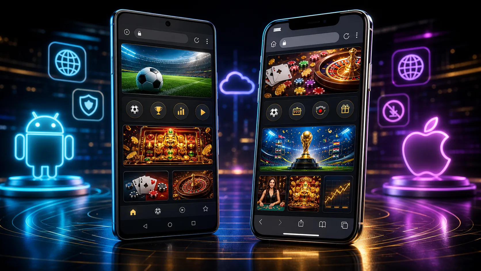 Experiência bitcasino compatível com Android e iOS no navegador mobile